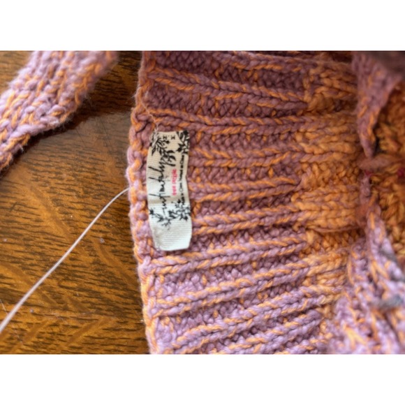 Free People Sweater Womens Medium Boho Knit Butterfly Flower Tank Top Pullover - Picture 3 of 5